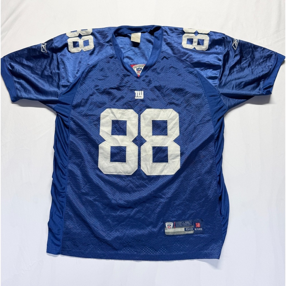 New York Giants Jersey Mens 50 Blue Hakeem Nicks #88 Reebok Football NFL V Neck